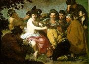 VELAZQUEZ, Diego Rodriguez de Silva y The Topers (The Rule of Bacchus) e oil painting artist